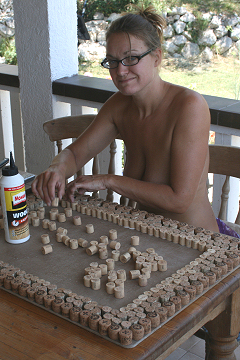 Corking Idea!We try not to discard anything that may be useful. We quickly collected enough wine corks to make a noticeboard.