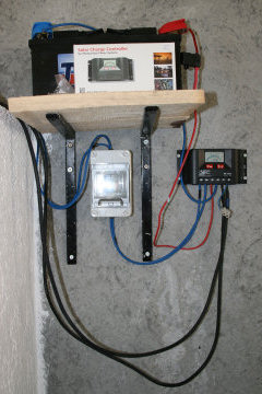 Solar PV SystemThe ventilation fans for our composting toilets and waterless urinals are powered by a small solar P.V system.